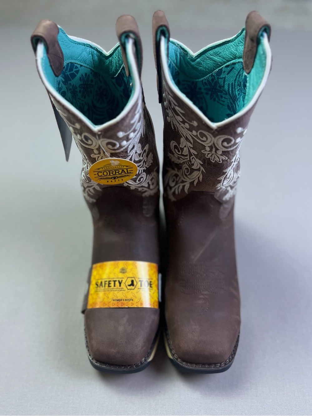 Corral Embroidered Cross & Wings Water Resistant Work Boot Composite Women's 7.5